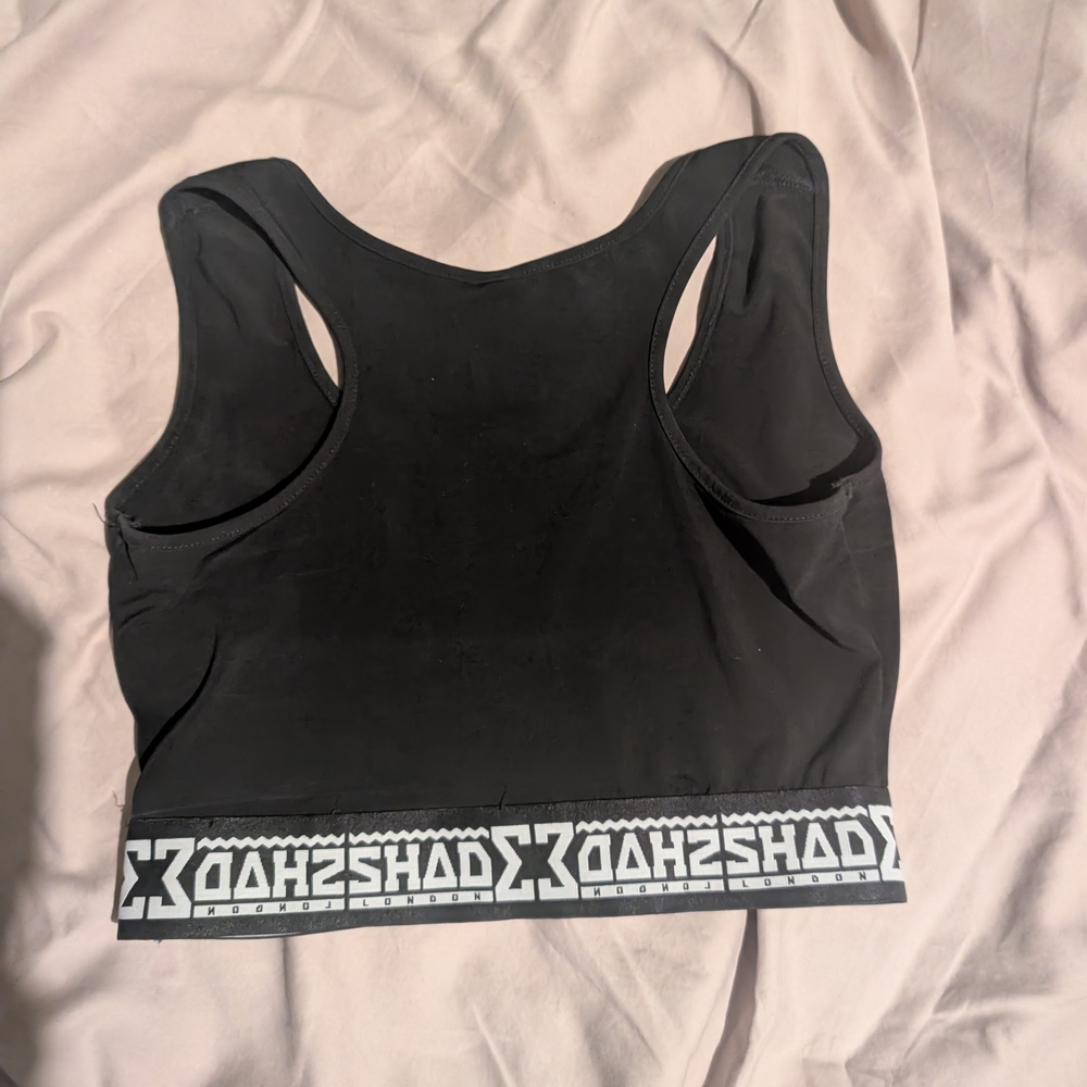 Black Sports Bra with Logo Band